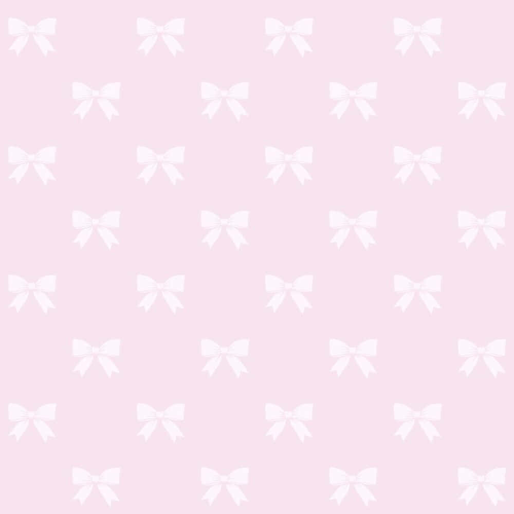 pink bow pattern, soft pink background, delicate white bows, SD Desktop Wallpaper