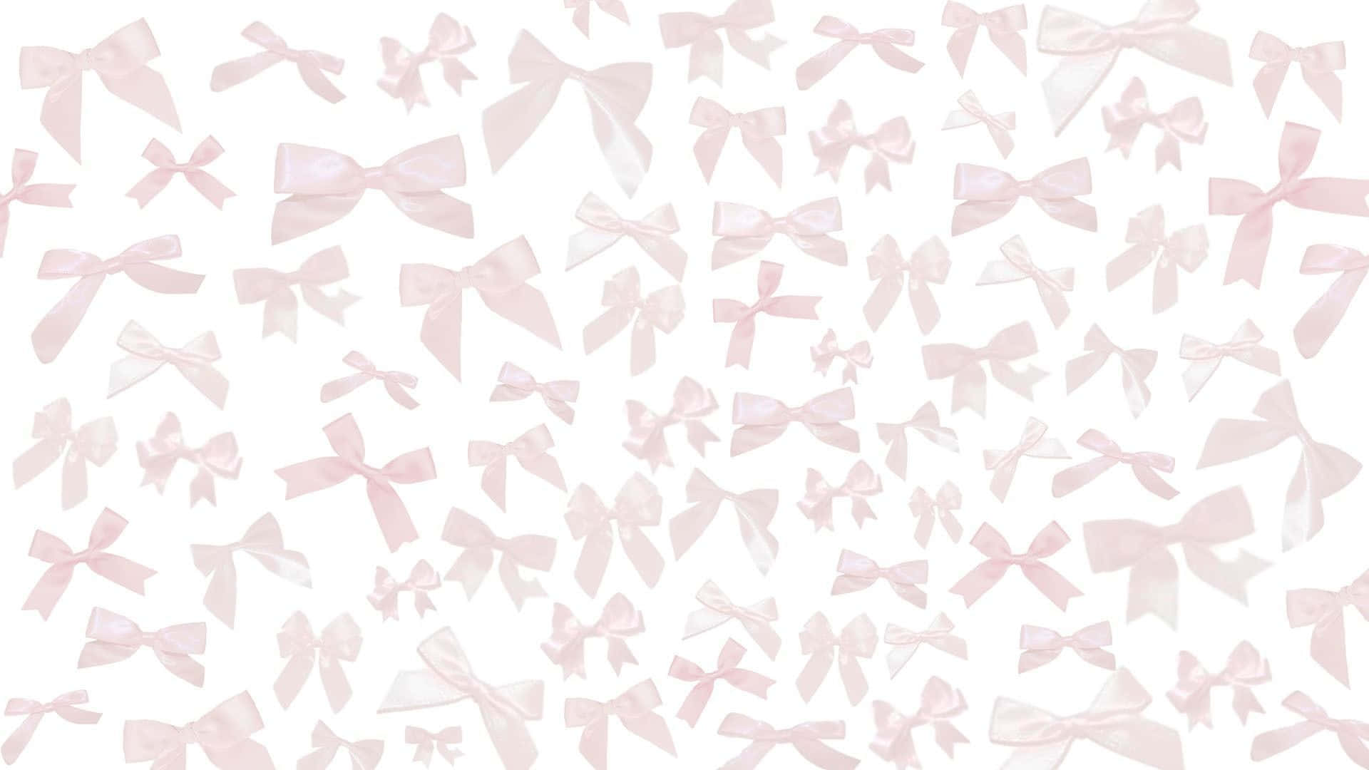 Preppy Bow Pattern, soft pink satin bows, clean white background, Full HD Desktop Wallpaper
