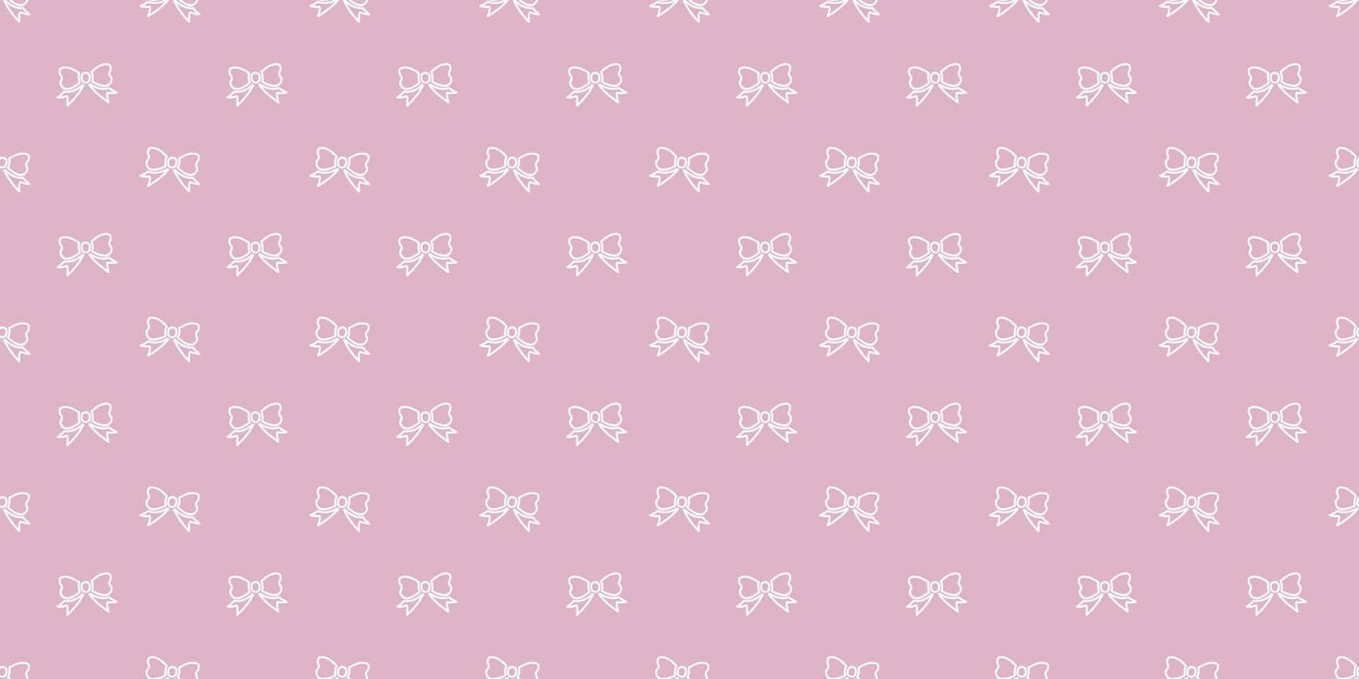 pink bow pattern, soft pink, delicate white bow outlines, Full HD Desktop Wallpaper