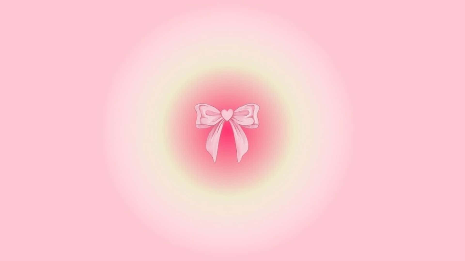 preppy pink bow, pink bow, heart center, Full HD Desktop Wallpaper