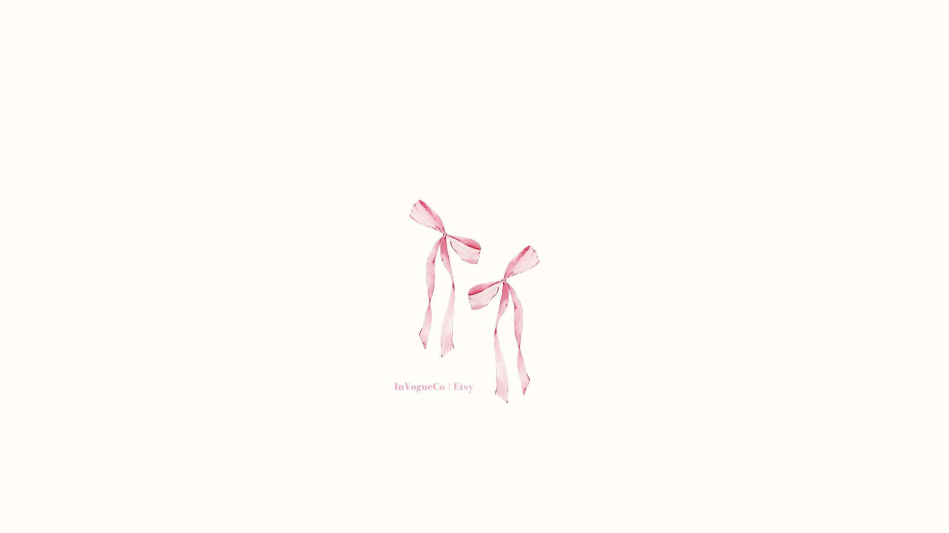 preppy pink bow, pink watercolor bows, off-white background, Full HD Desktop Wallpaper