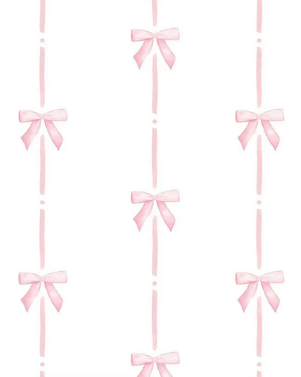 pink bow pattern, soft pink watercolor bows, vertical lines, SD Phone Wallpaper