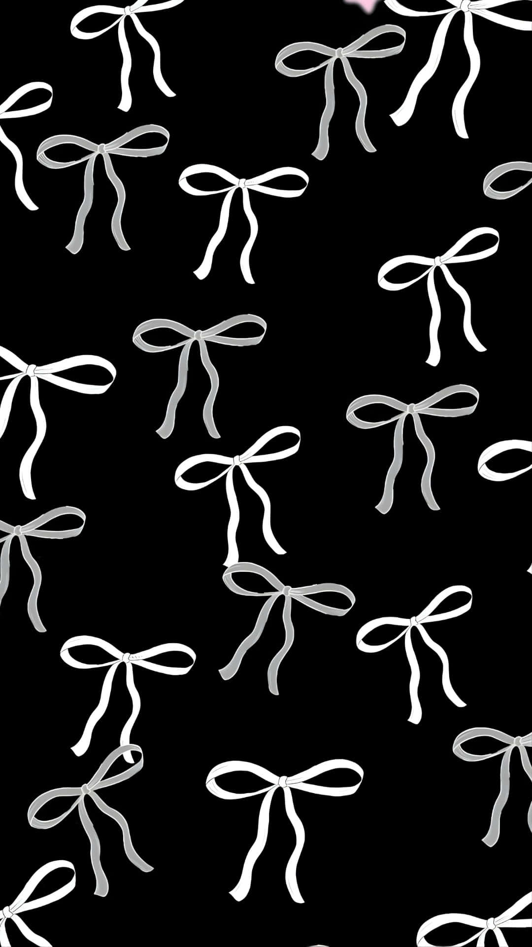 white ribbon bows, gray shading, solid black background, Full HD Phone Wallpaper