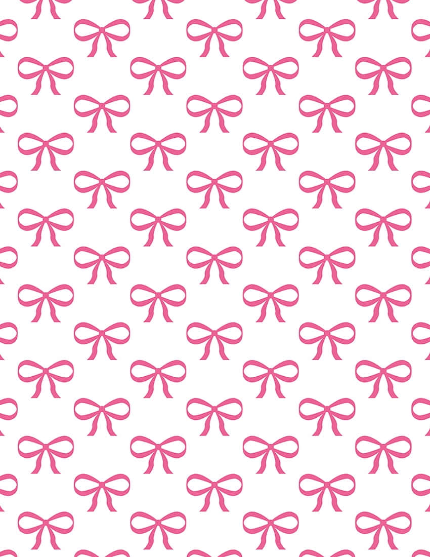 pink bow pattern, white background, neat grid, SD Phone Wallpaper