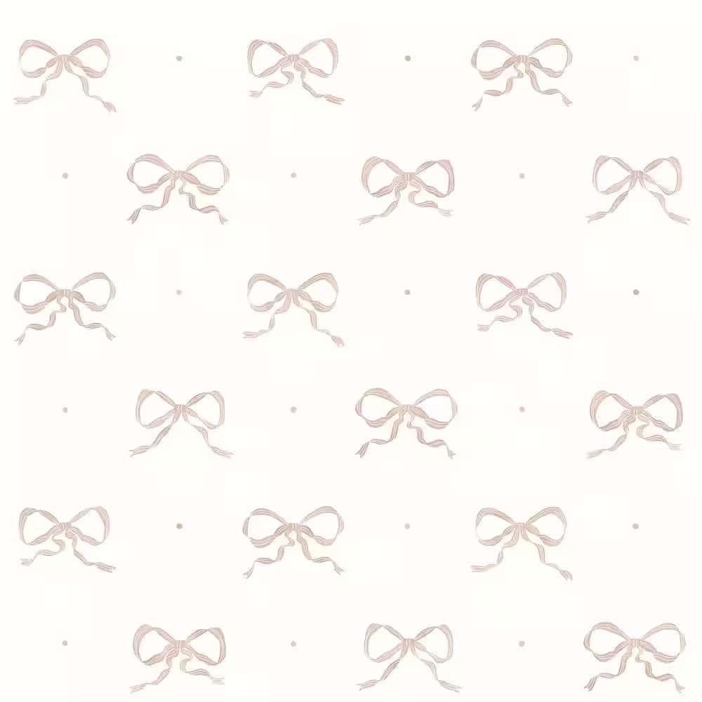 blush pink bows, creamy off-white background, subtle dot accents, SD Desktop Wallpaper