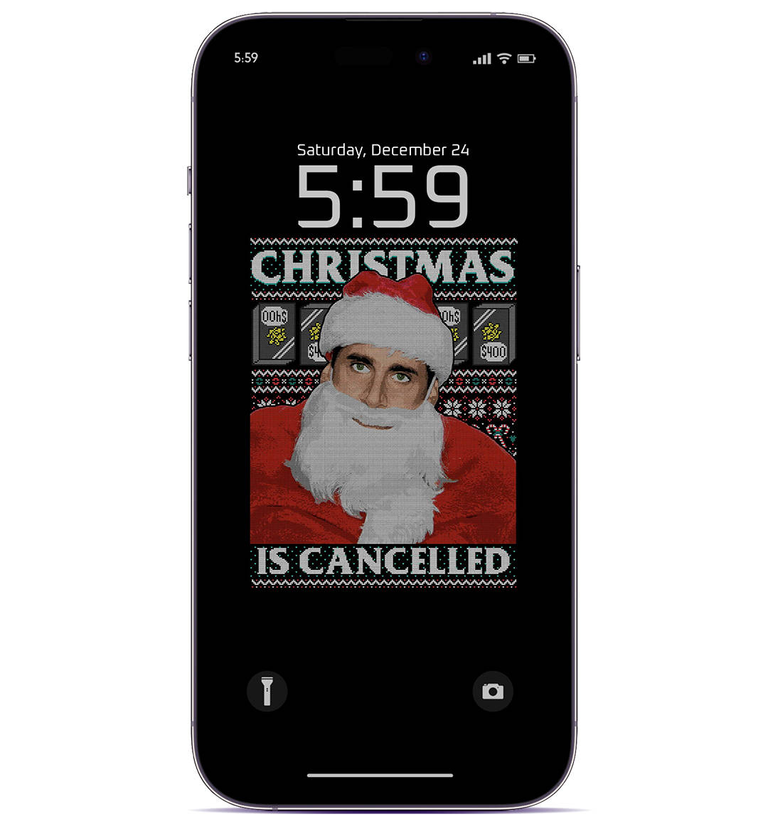 Preppy Christmas, Santa hat, CHRISTMAS IS CANCELLED, SD Phone Wallpaper