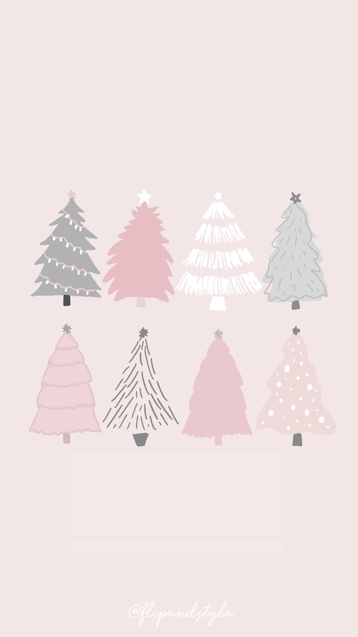 Preppy Christmas, pastel pink, gray, Full HD Phone Wallpaper