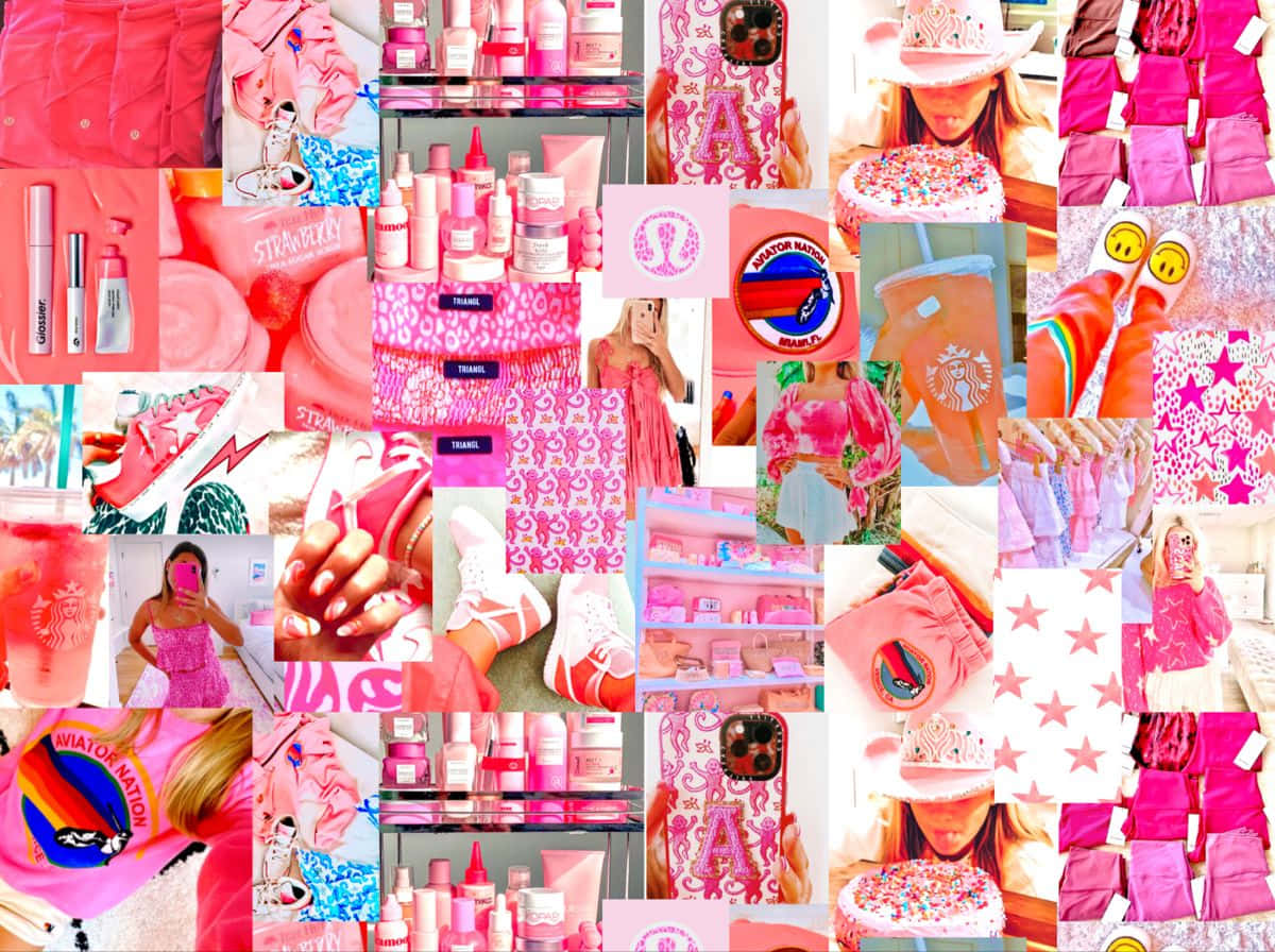 Preppy Desktop, pink-themed, cosmetics, SD Desktop Wallpaper