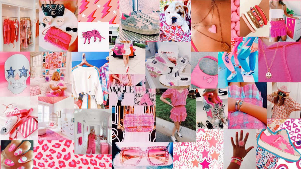 Pink Preppy Desktop, vibrant pink, white, SD Desktop Wallpaper