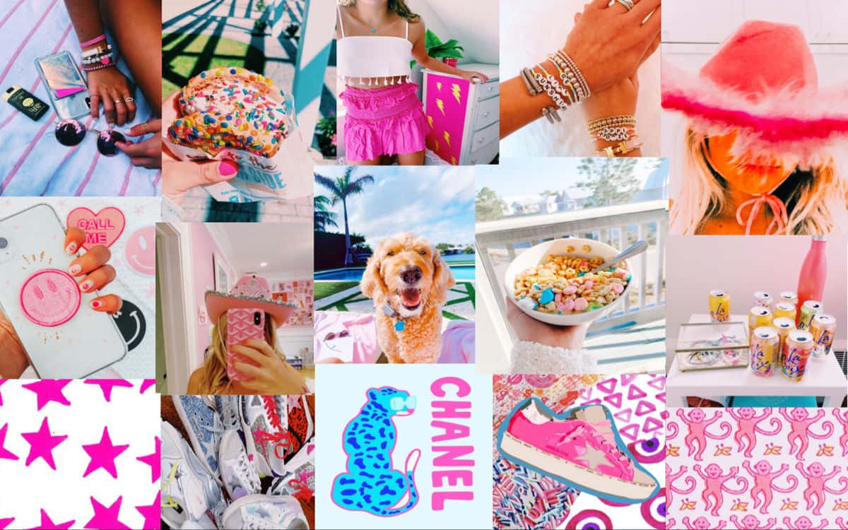 Preppy Desktop, vibrant pink, fashion accessories, SD Desktop Wallpaper