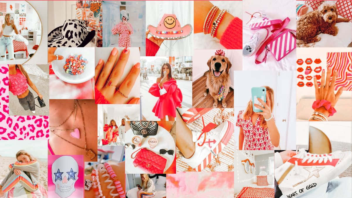 preppy desktop, vibrant pink, fashion accessories, SD Desktop Wallpaper