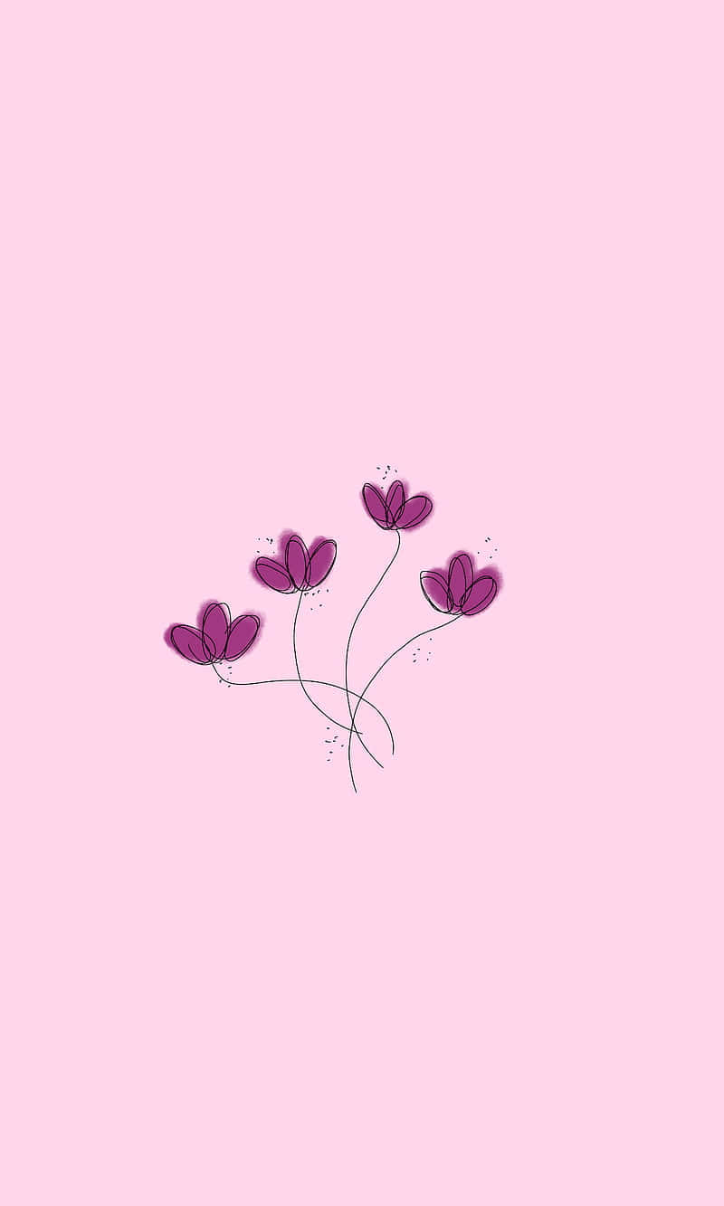 simple flower, purple flowers, delicate stems, HD Phone Wallpaper