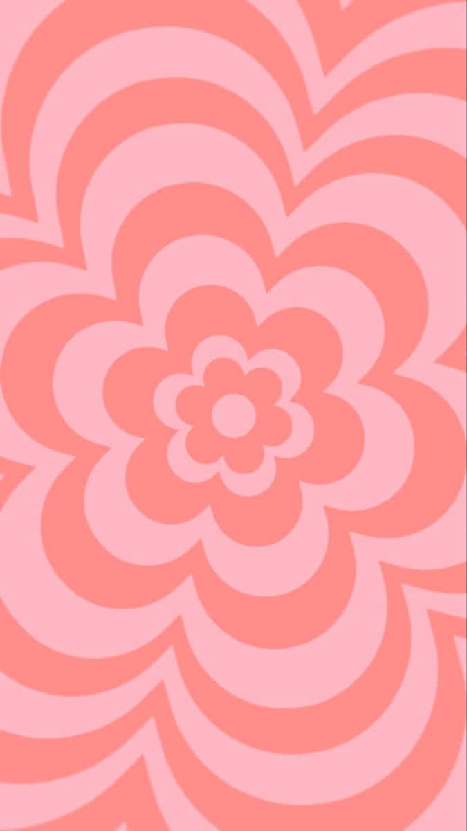 pink floral pattern, concentric petals, retro psychedelic design, SD Phone Wallpaper
