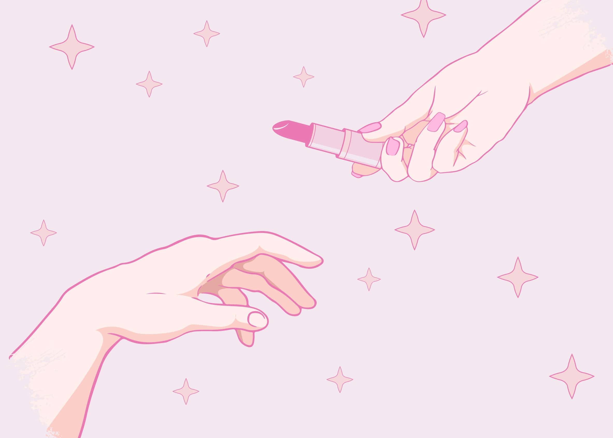 Preppy Girl, pink lipstick, soft pink background, Full HD Desktop Wallpaper