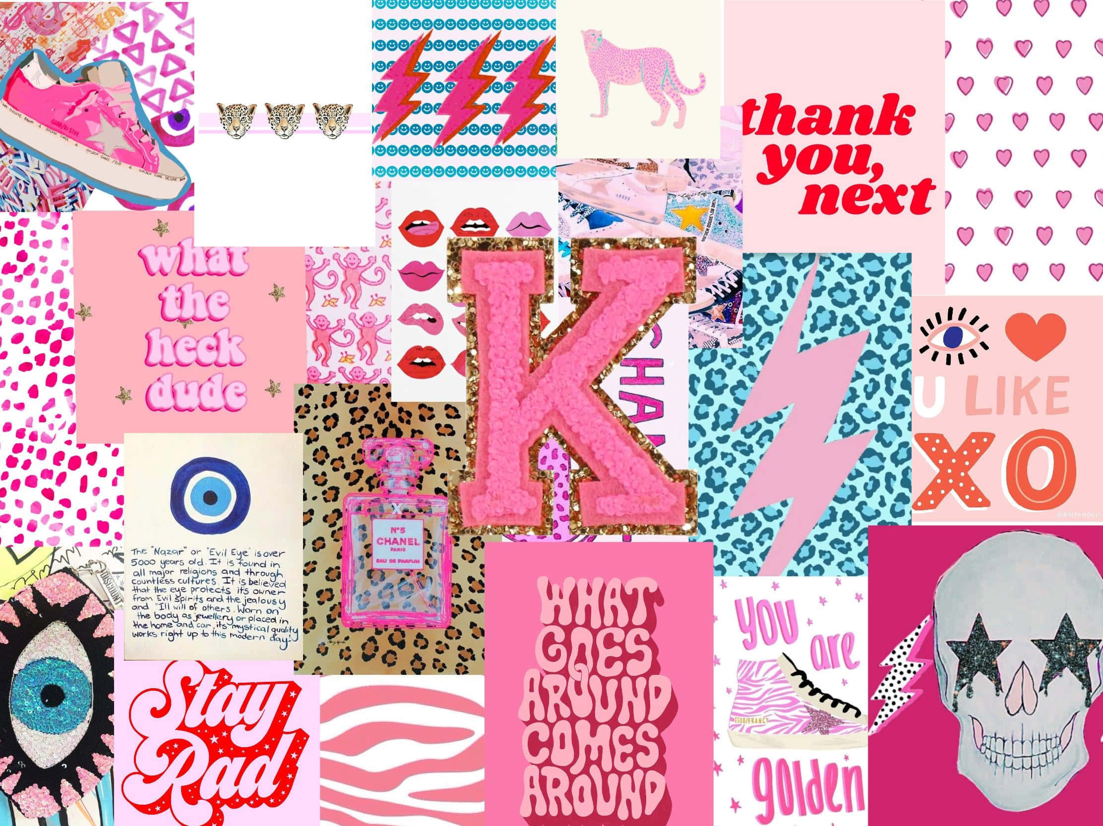 vibrant pink, leopard print, glittery text graphics, Full HD Desktop Wallpaper