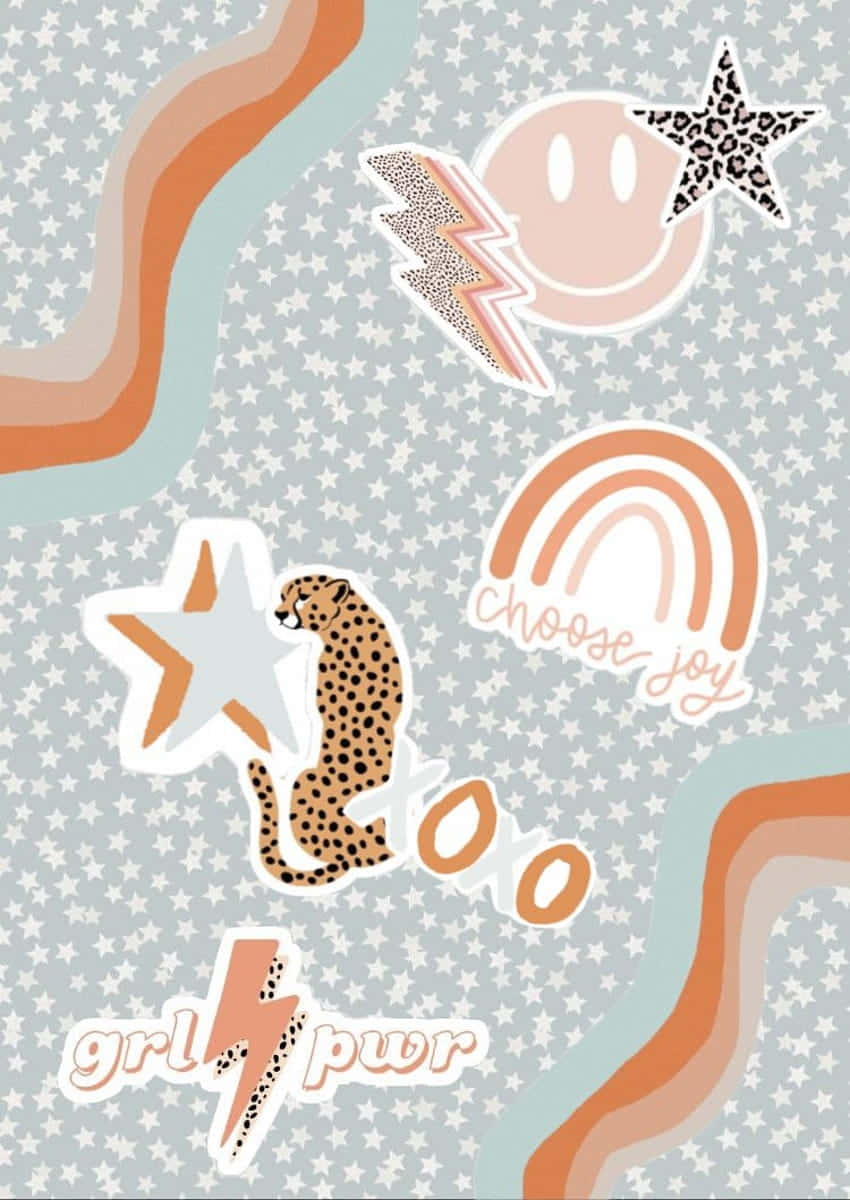preppy aesthetic, pastel wallpaper, star patterns, SD Phone Wallpaper