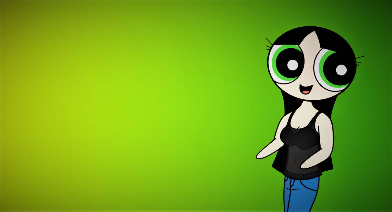 buttercup, green eyes, black jeans, HD Desktop Wallpaper