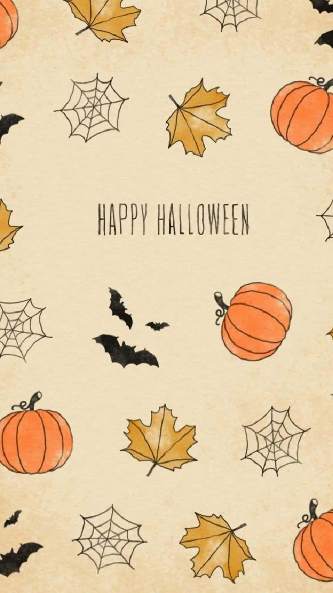 Preppy Halloween, orange pumpkins, yellow leaves, Full HD Phone Wallpaper