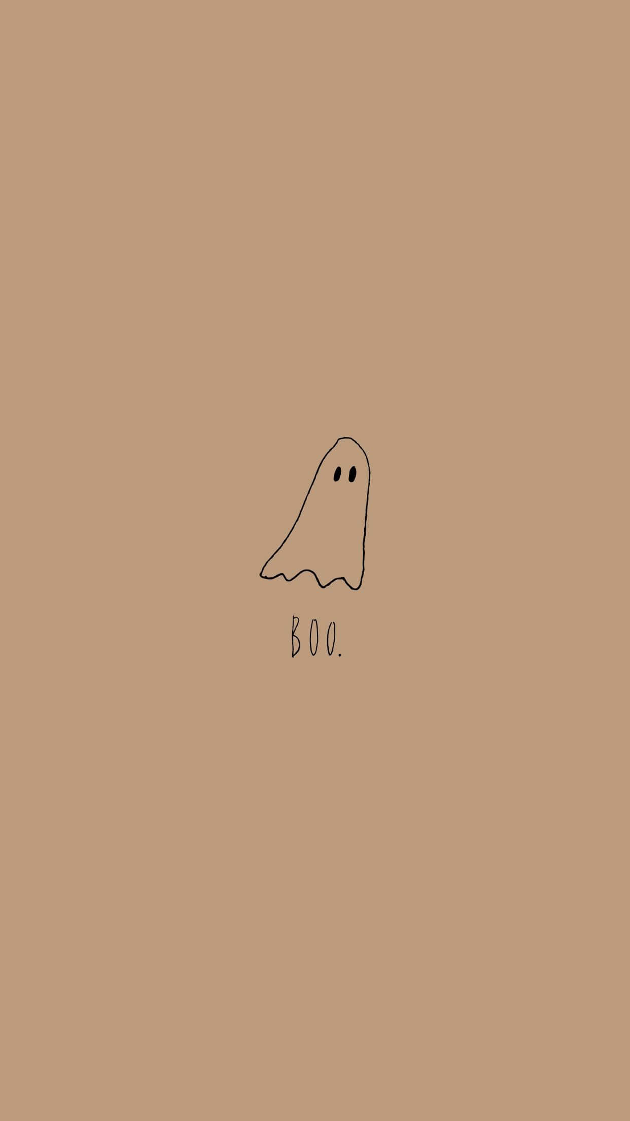 Preppy Halloween, ghost, minimalist line drawing, Full HD Phone Wallpaper