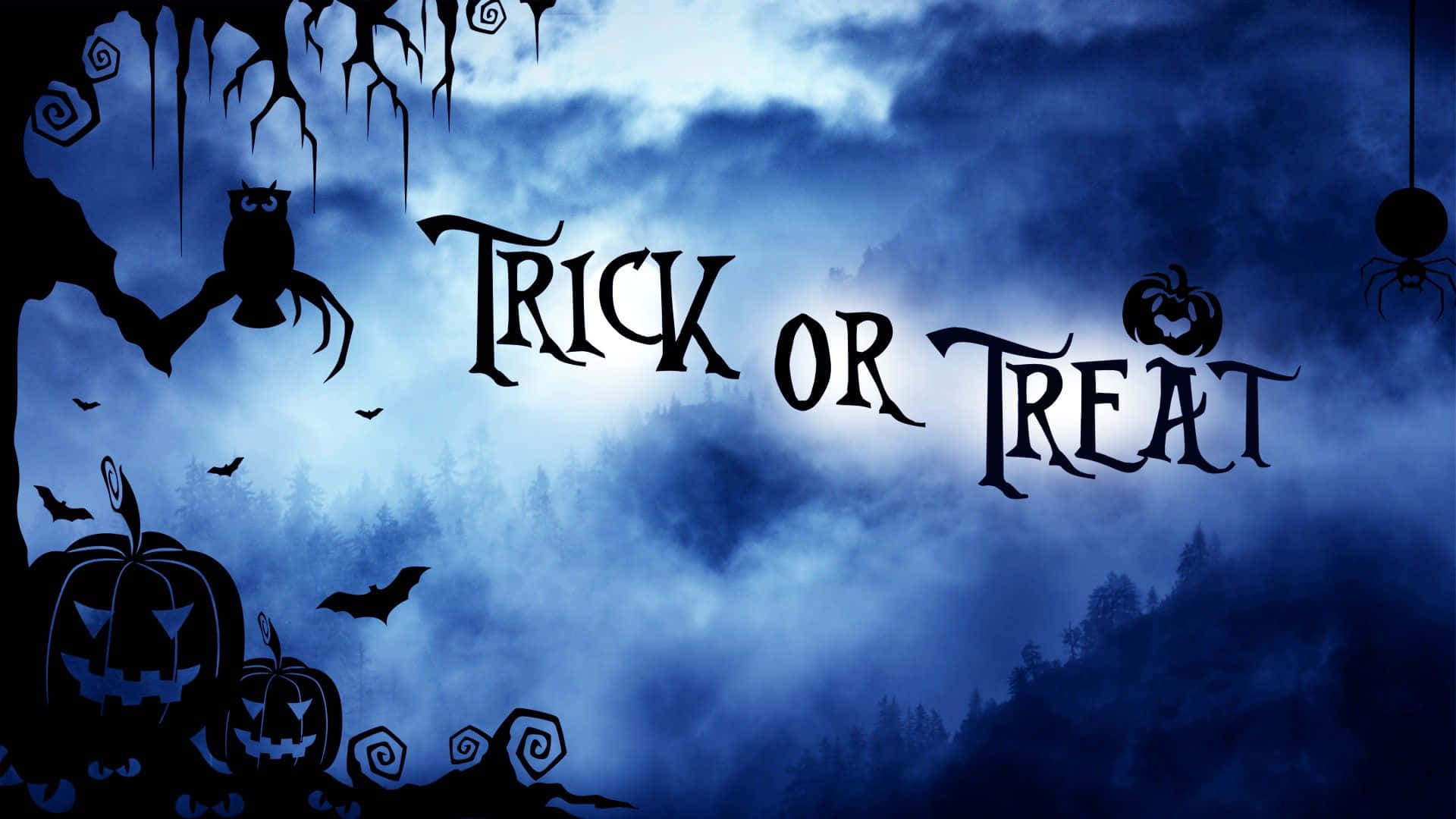 Trick or Treat, pumpkins, owls, Full HD Desktop Wallpaper