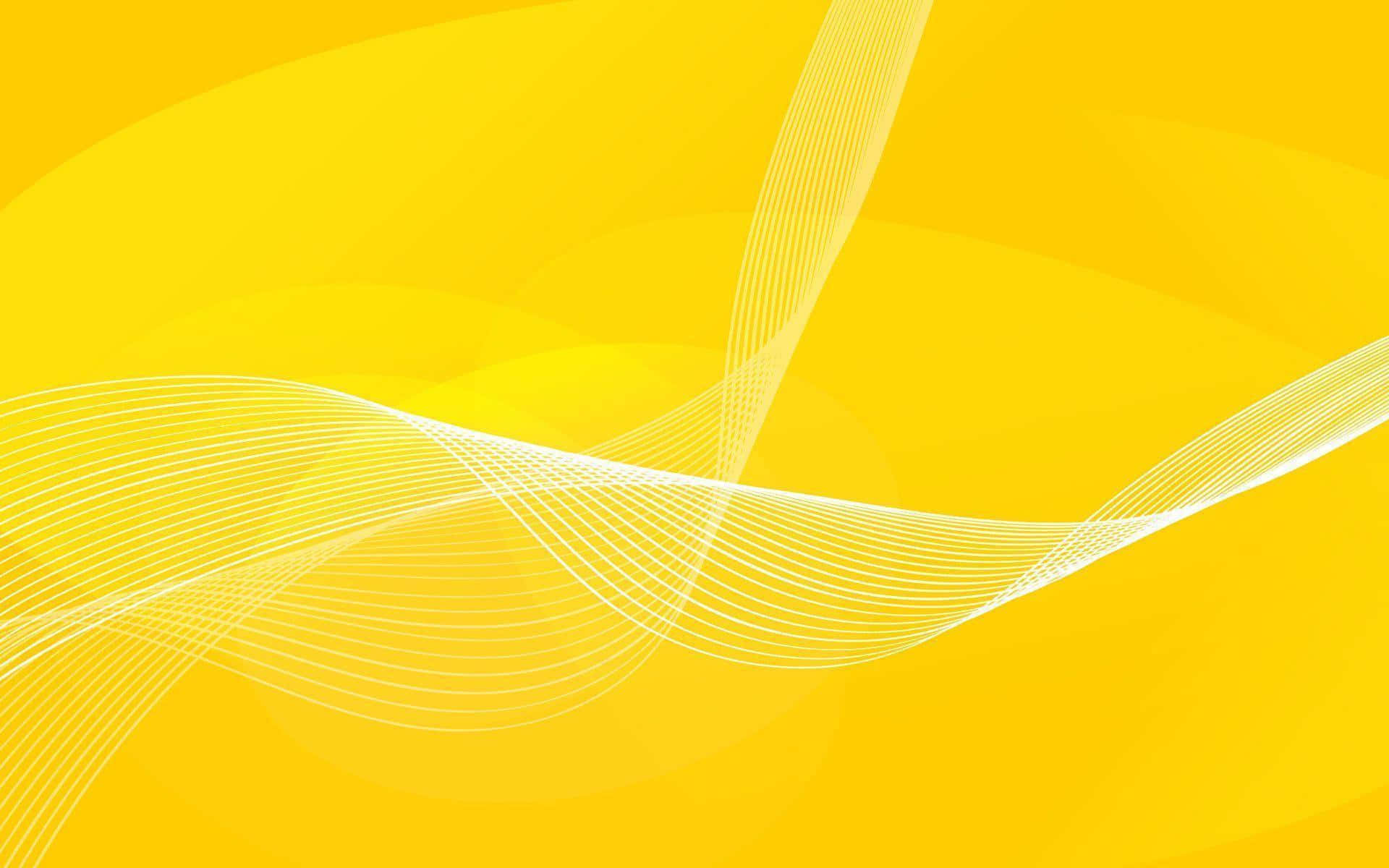 pastel yellow laptop, white wavy lines, radiant yellow gradient background, Full HD Desktop Wallpaper
