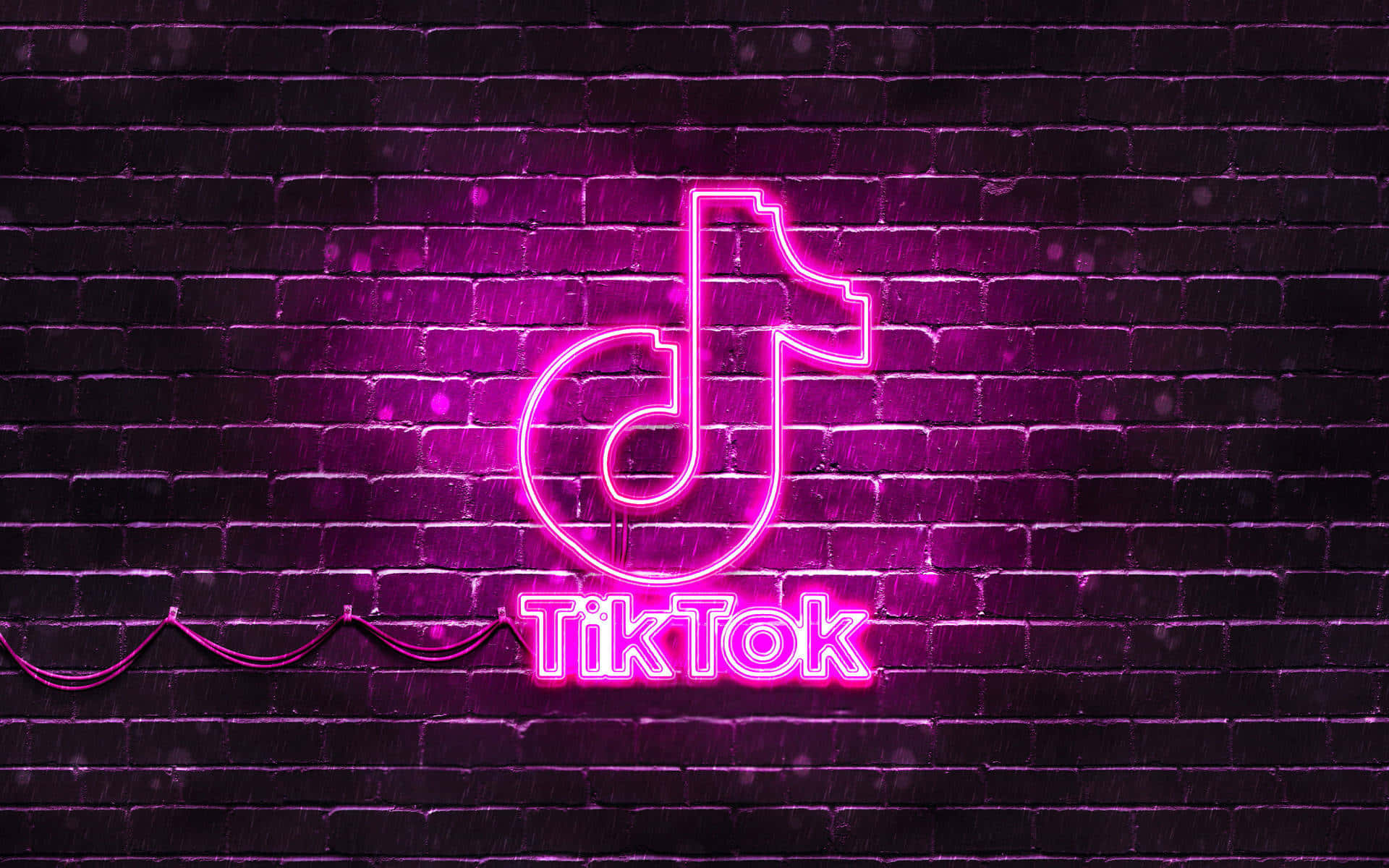 neon preppy pfp for tiktok, vibrant pink neon, TikTok logo, Full HD Desktop Wallpaper