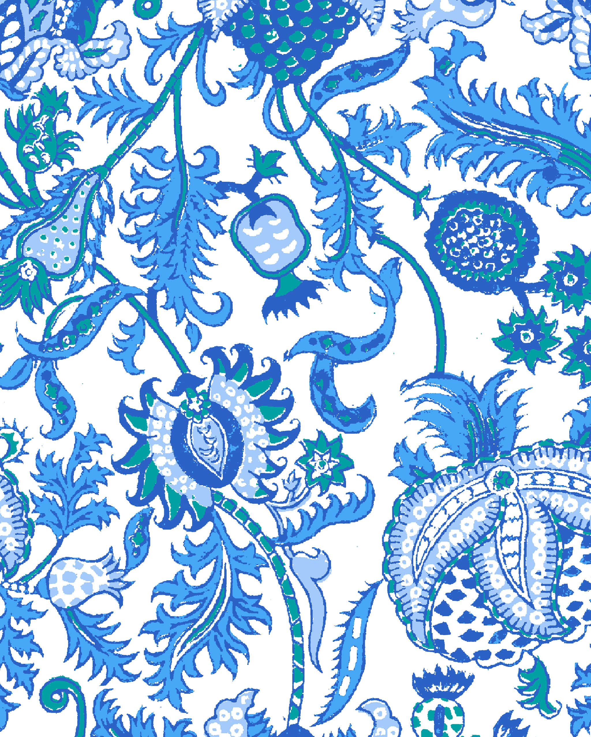 floral blue, preppy pfp, tiktok, Full HD Phone Wallpaper