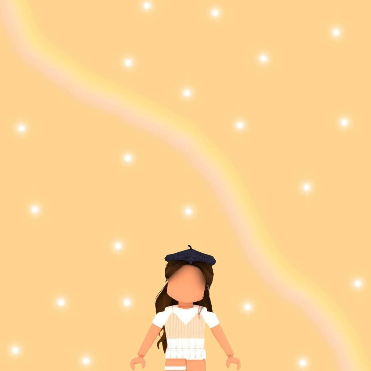 preppy roblox, white dress, starry sky, HD Desktop Wallpaper