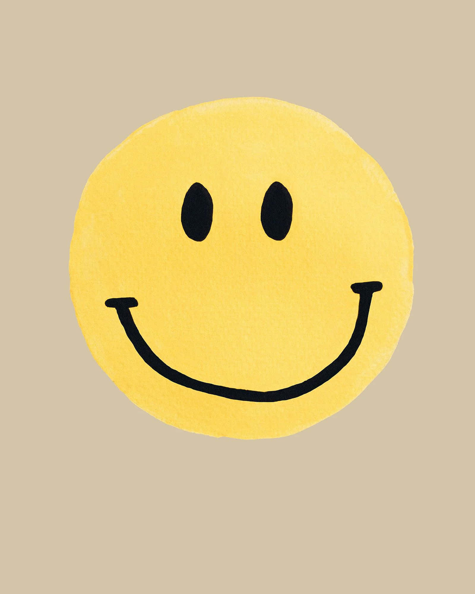 Classic Yellow Smiley Face Aesthetic, bright yellow smiley face, black eyes, Full HD Phone Wallpaper