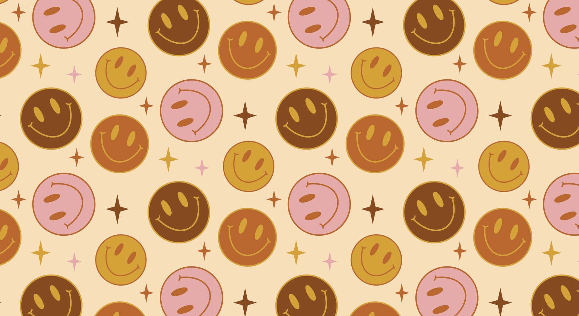 Preppy Smiley Pattern Aesthetic, smiling faces, pink, Full HD Desktop Wallpaper