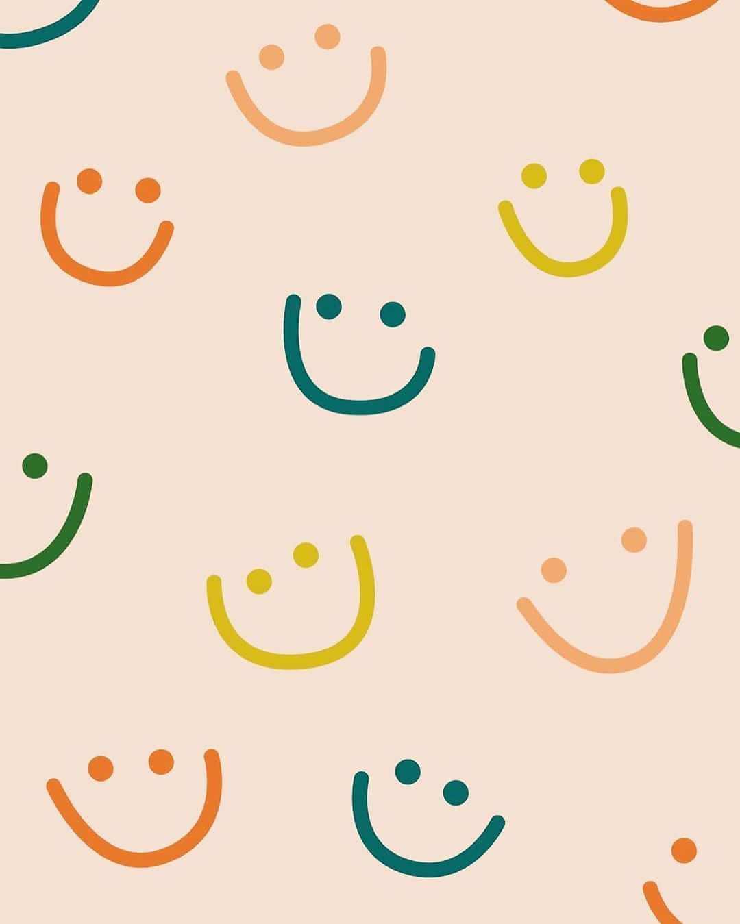 colorful smiley faces pattern, orange, yellow, HD Phone Wallpaper