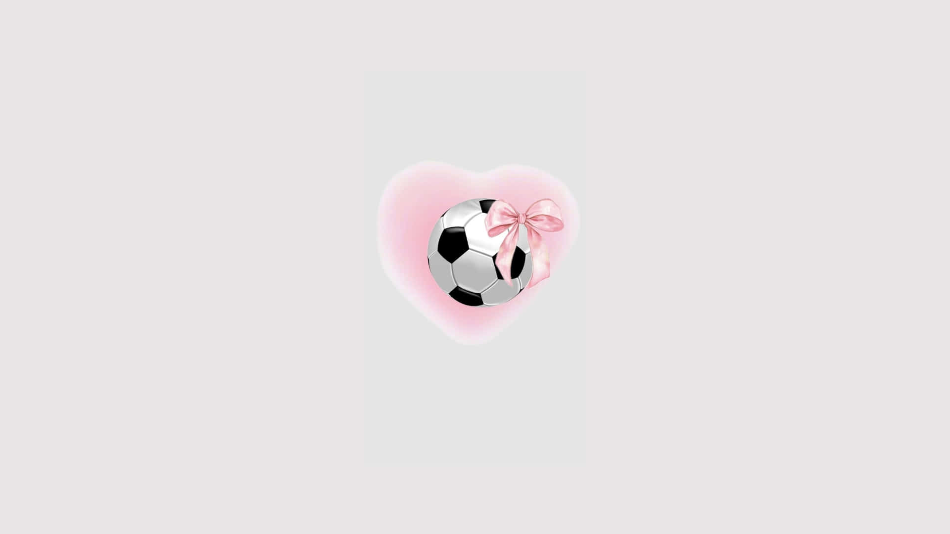 Preppy Soccer, black and white soccer ball, soft pink heart, Full HD Desktop Wallpaper