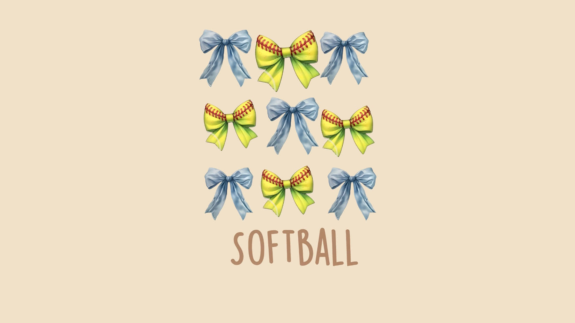 Preppy Softball, blue, yellow, Full HD Desktop Wallpaper