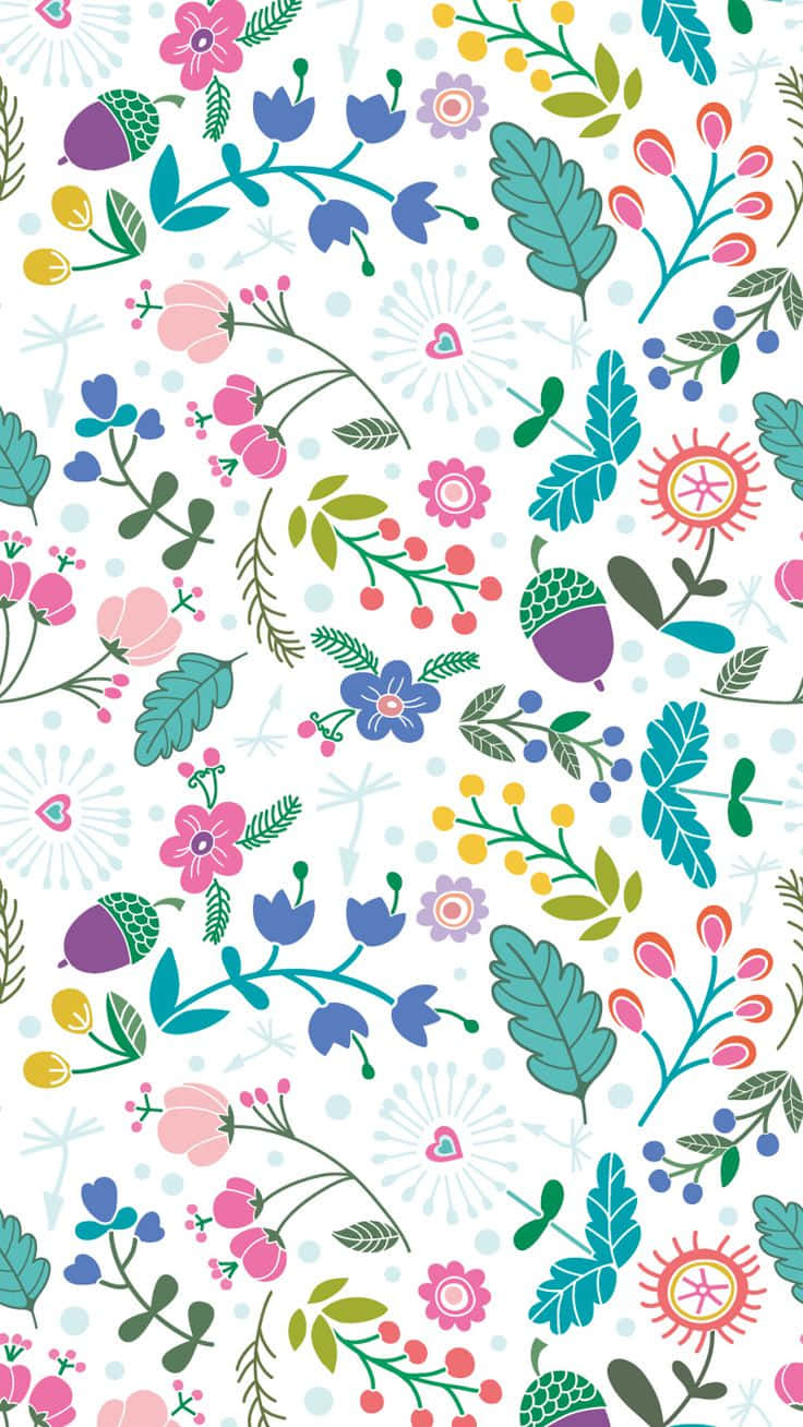 Preppy Spring, floral pattern, pink, HD Phone Wallpaper