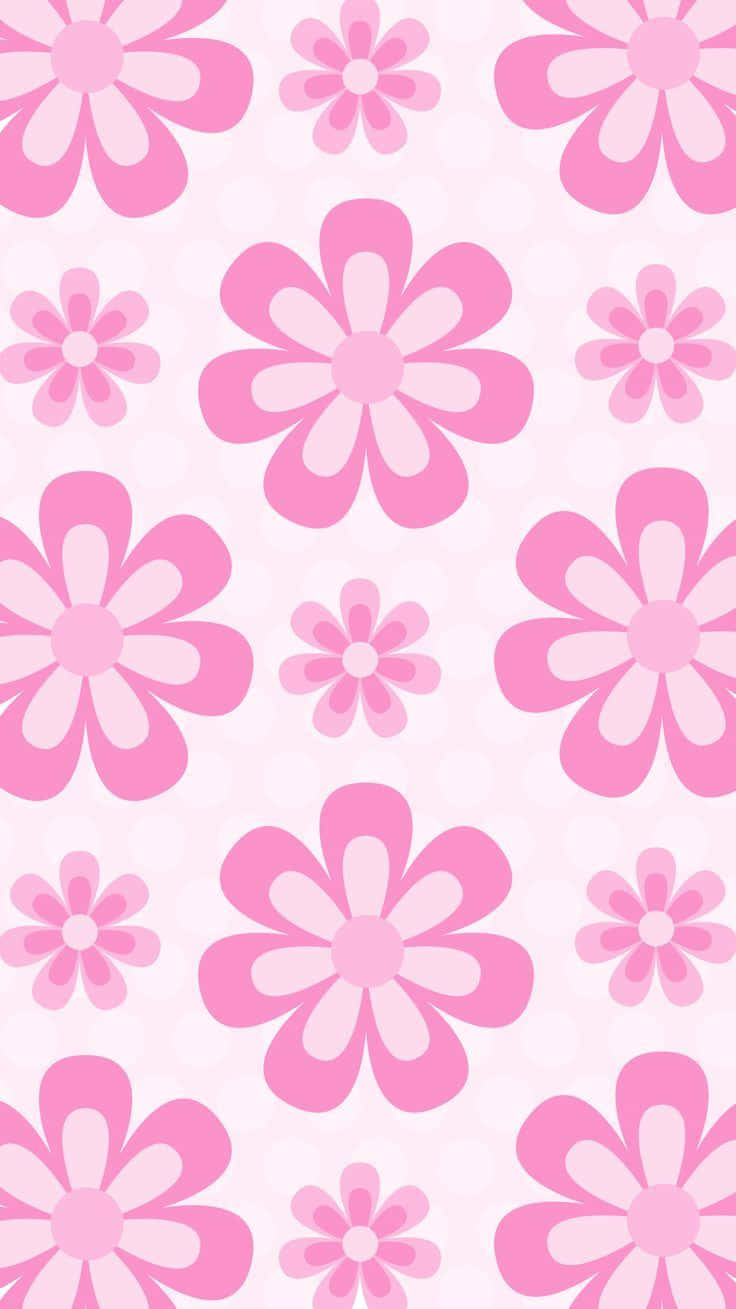Preppy Spring, pink floral pattern, stylized pink flowers, HD Phone Wallpaper
