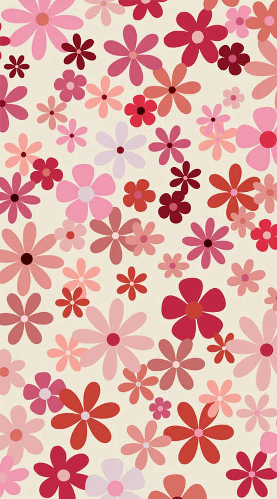 Preppy Spring, floral pattern, pink, SD Phone Wallpaper