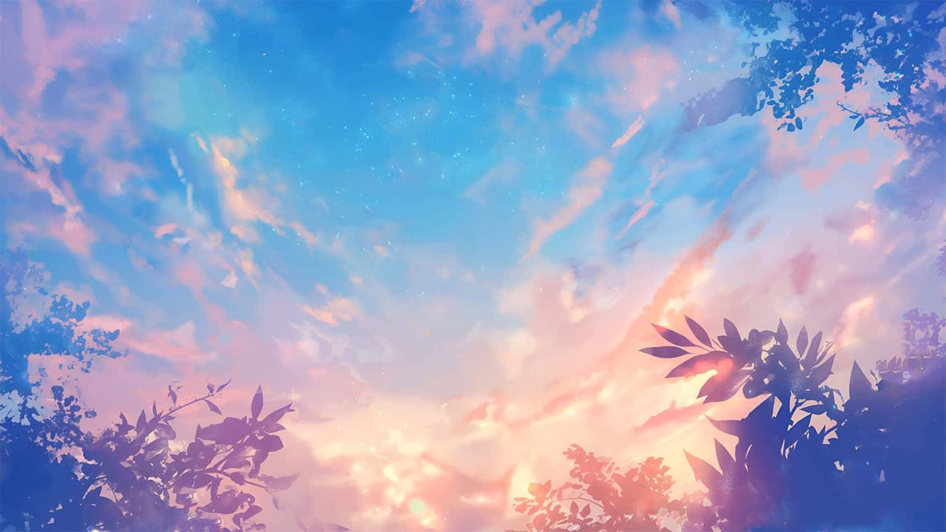 pastel spring sky, soft blue, pink, Full HD Desktop Wallpaper