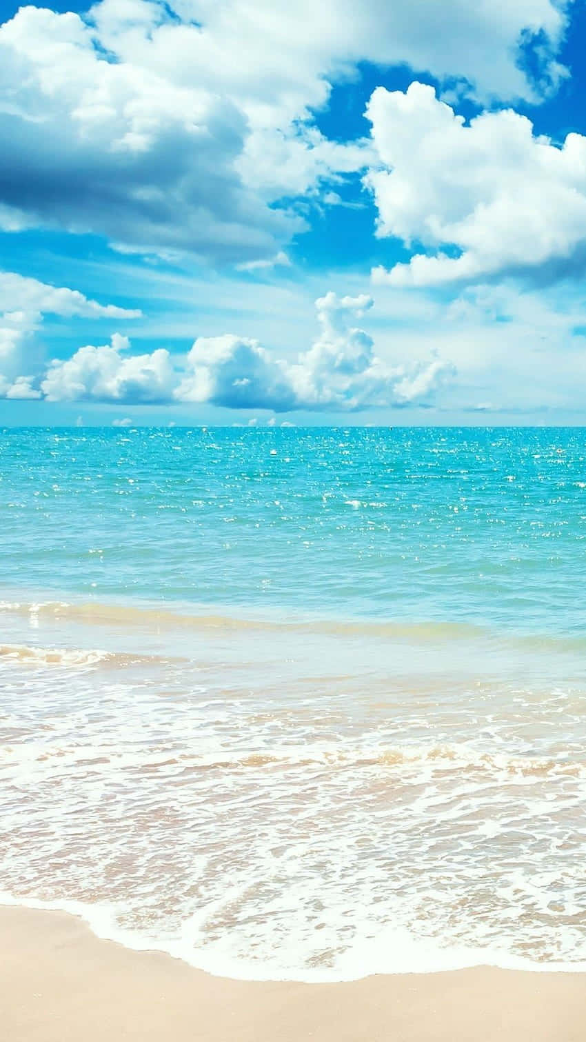 Preppy Summer, turquoise waves, golden sandy beach, HD Phone Wallpaper