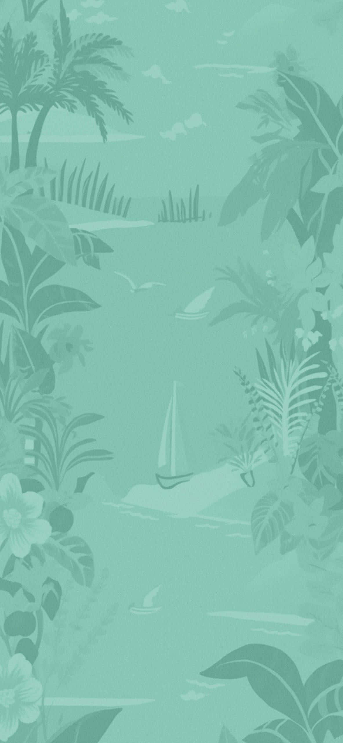 Preppy Summer, teal-toned, sailboat, Full HD Phone Wallpaper