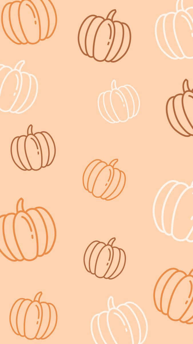 Preppy Thanksgiving, pumpkin pattern, orange, SD Phone Wallpaper