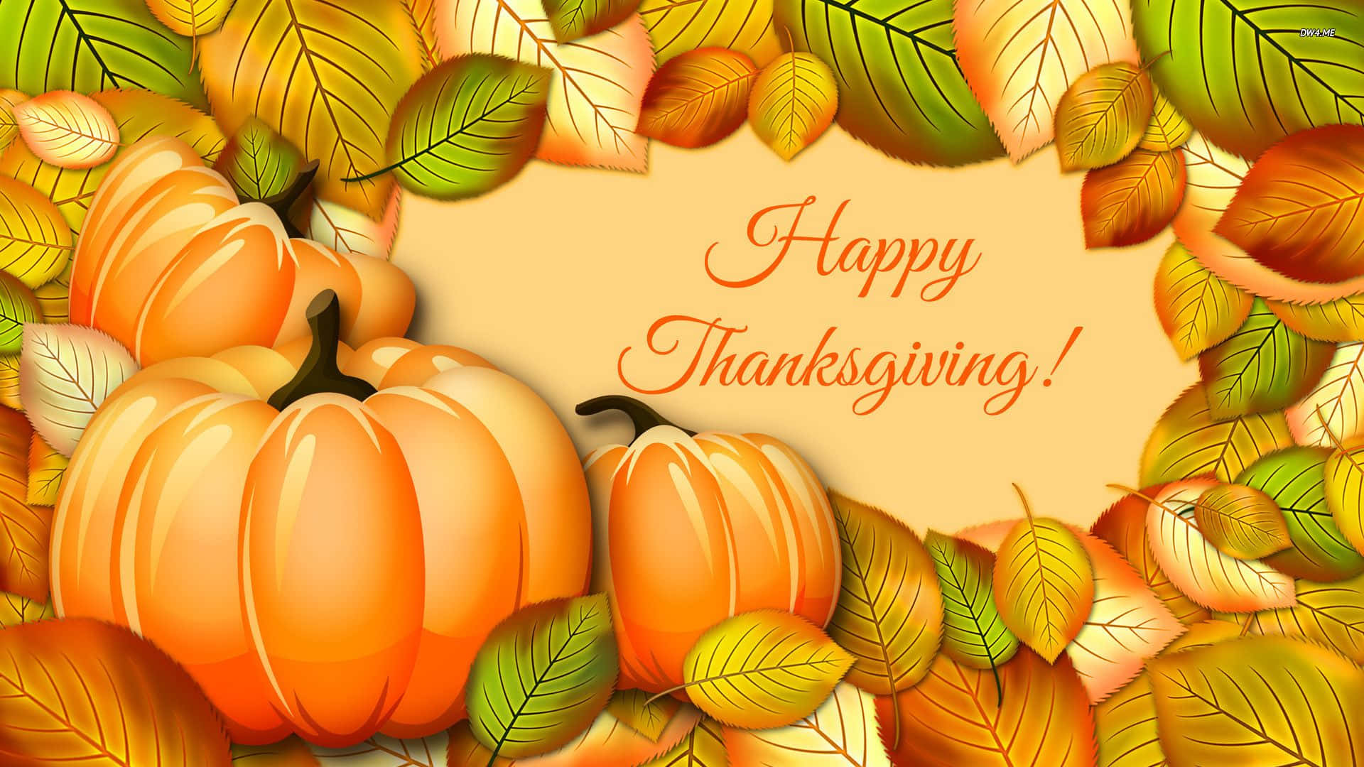 Happy Thanksgiving!, vibrant orange pumpkins, golden autumn leaves, Full HD Desktop Wallpaper
