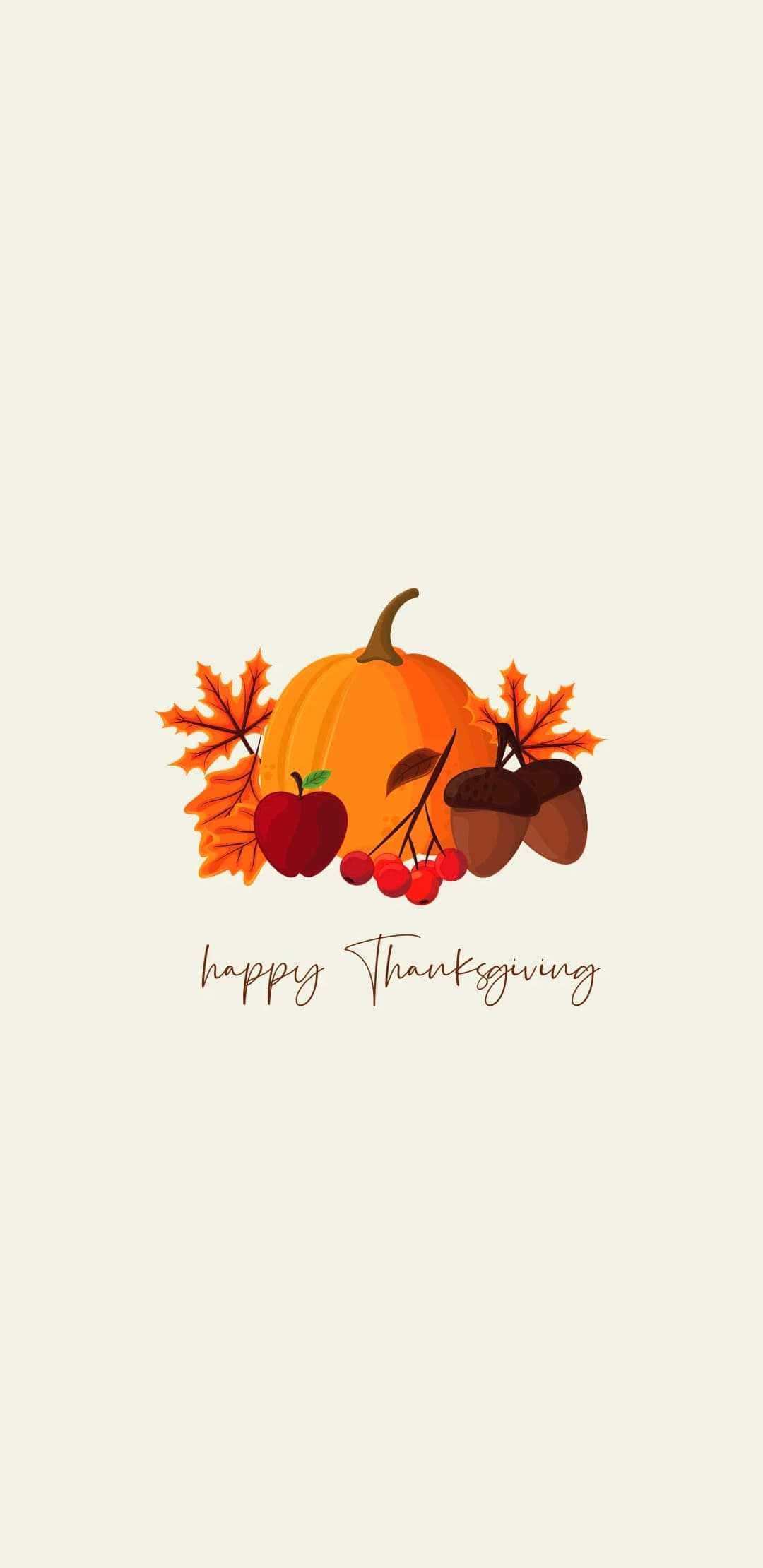 Preppy Thanksgiving, pumpkin, autumn leaves, Full HD Phone Wallpaper
