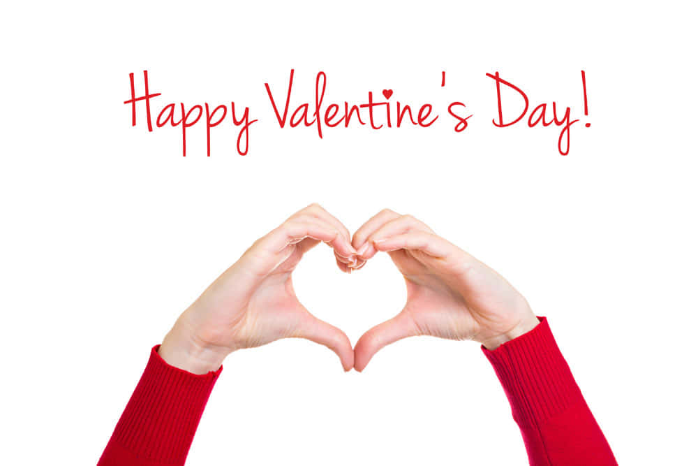 Happy Valentine's Day, red cursive text, white background, SD Desktop Wallpaper