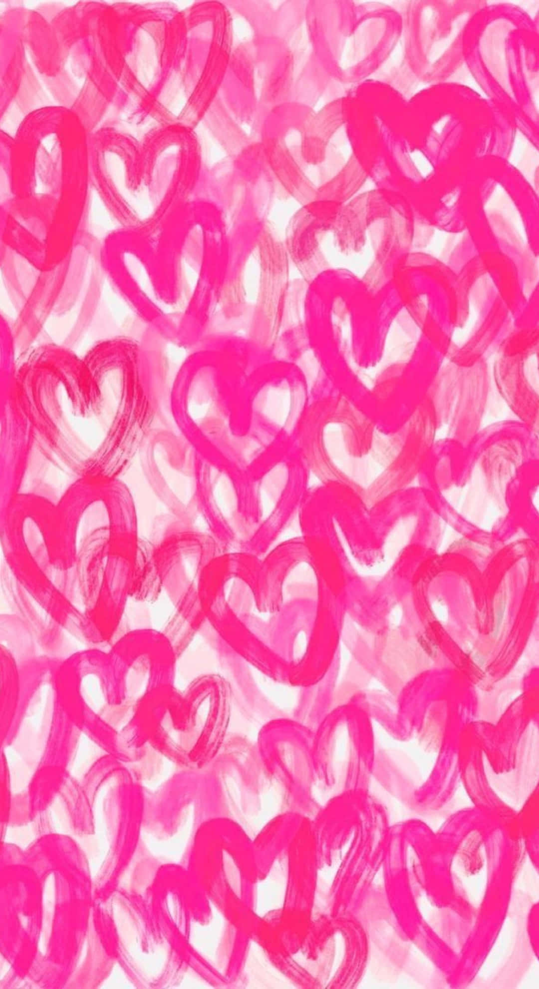 Preppy Valentines Day, heart pattern, vibrant pink, Full HD Phone Wallpaper