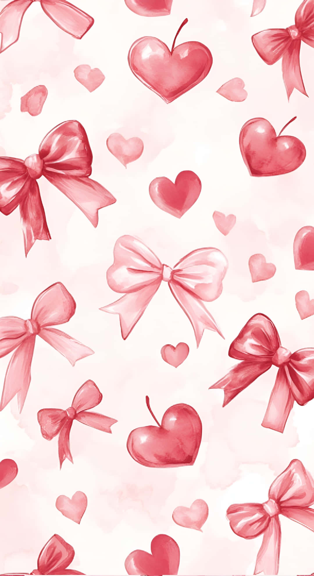 Preppy Valentines Day, pink hearts, bows, Full HD Phone Wallpaper