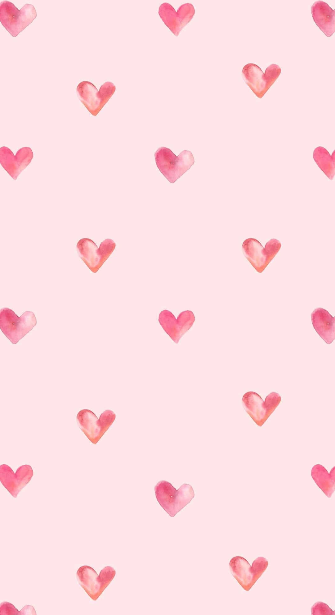 Preppy Valentines Day Hearts, soft pink watercolor hearts, pale pink background, Full HD Phone Wallpaper