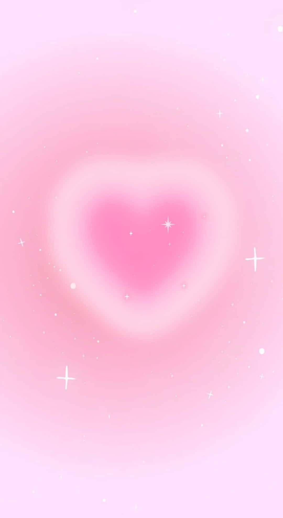 Preppy Valentines Day Heart, soft pink heart, pastel gradient background, Full HD Phone Wallpaper