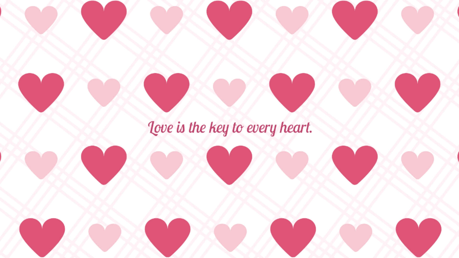 Preppy Valentines Day Hearts, pink hearts, subtle plaid pattern, Full HD Desktop Wallpaper