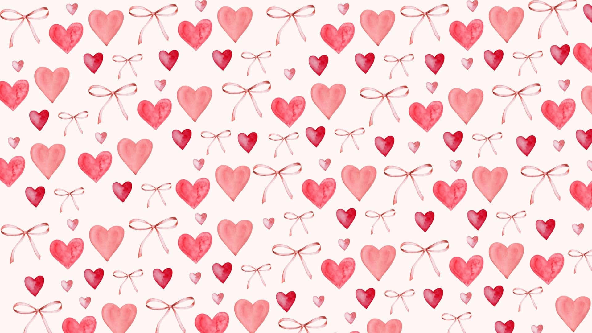 Preppy Valentines Day, pink hearts, bows, Full HD Desktop Wallpaper