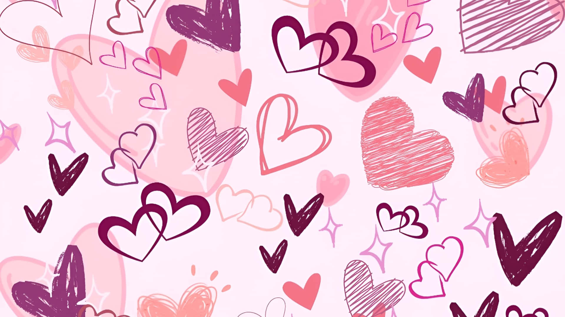 Preppy Valentines Day, hearts, pink, Full HD Desktop Wallpaper